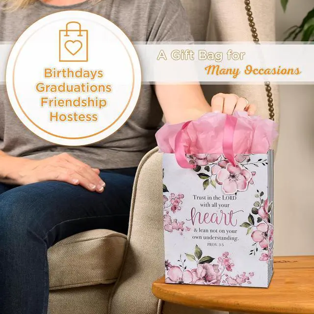 Alt view image 5 of 7 - Christian Art Gifts Medium Gift Bag with Tissue Paper, Proverbs 3:5