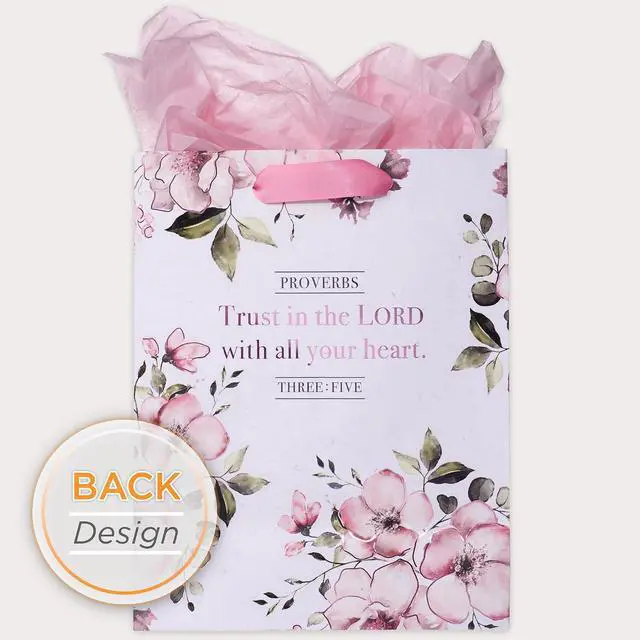 Alt view image 4 of 7 - Christian Art Gifts Medium Gift Bag with Tissue Paper, Proverbs 3:5