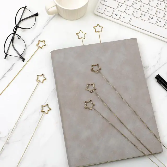 Alt view image 4 of 6 - Abeillo 20 Pcs Floral Card Holder Picks Gold Star Picture Sticks for Centerpiece, Photo Holders for Tables Flower Card Holder Stick for Bouquets, Greeting Cards, Postcards Wedding Party