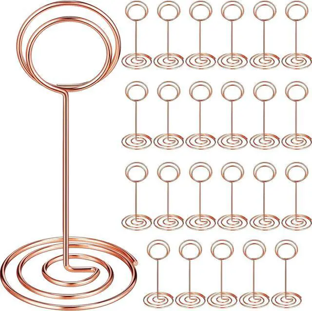 Main image of TecUnite 24 pcs 3.35 Inch Picture Clips Table Place Photos Card Holder Gold