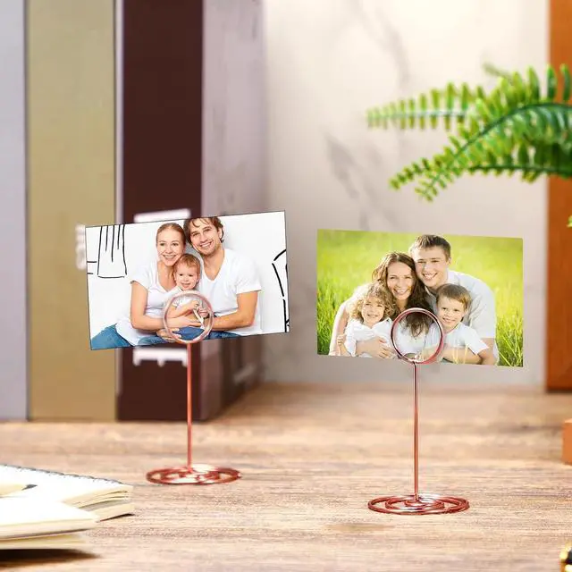 Alt view image 4 of 7 - TecUnite 24 pcs 3.35 Inch Picture Clips Table Place Photos Card Holder Gold