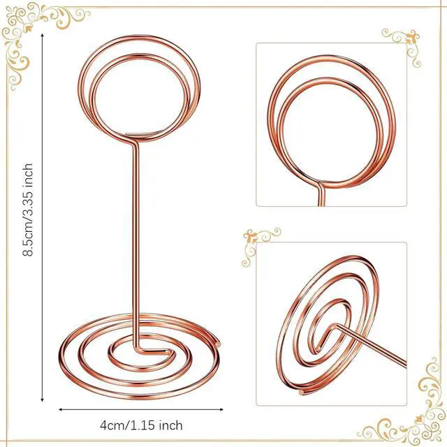 Alt view image 2 of 7 - TecUnite 24 pcs 3.35 Inch Picture Clips Table Place Photos Card Holder Gold