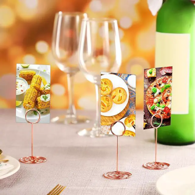 Alt view image 6 of 7 - TecUnite 24 pcs 3.35 Inch Picture Clips Table Place Photos Card Holder Gold