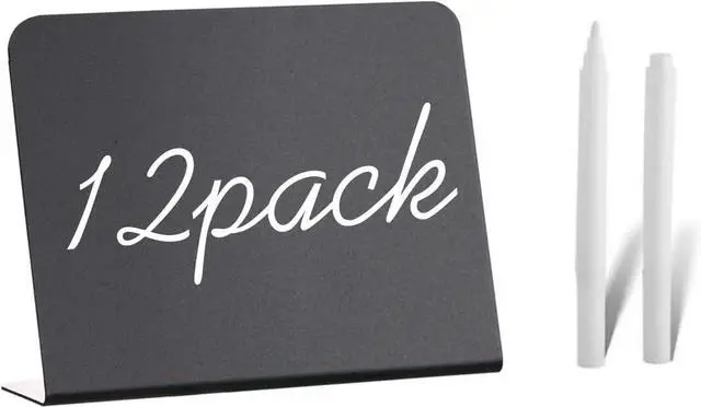 Main image of 12 Pack 4"x3"Mini Chalkboard Signs for Chalk Sign for Food - Party - Buffet - Table Sign Chalkboard - Wedding - Bakery - Small Chalkboard Sign - Mini Chalkboards for Food
