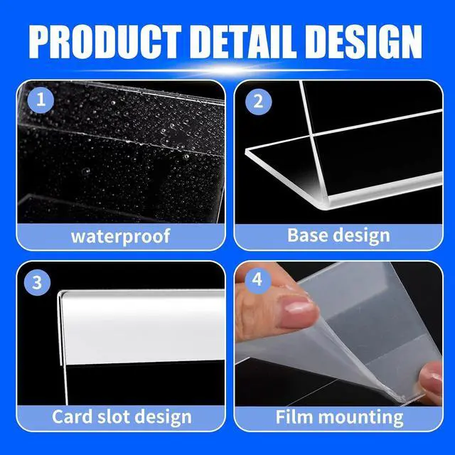 Alt view image 4 of 7 - 20 Pcs 3.5'' x 2.5'' Clear Card Display Stands with Blank Labels