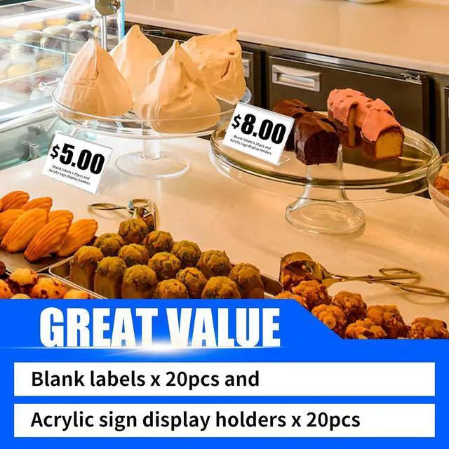 Alt view image 5 of 7 - 20 Pcs 3.5'' x 2.5'' Clear Card Display Stands with Blank Labels