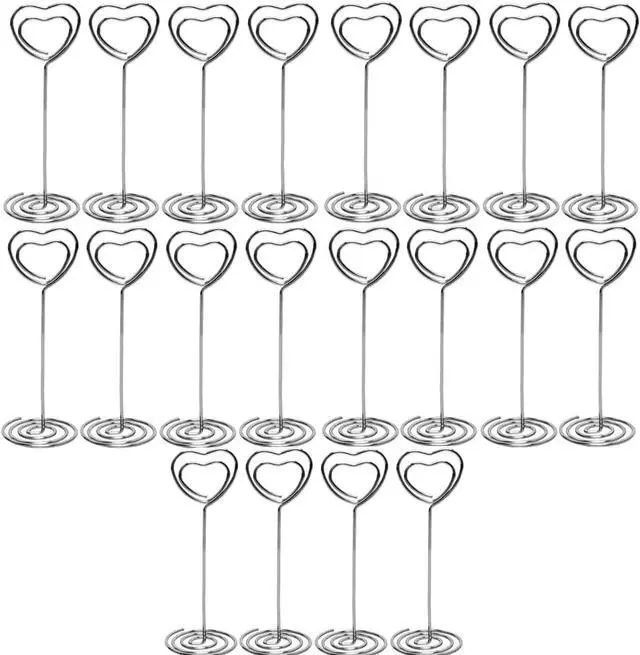 Main image of 20 Pcs Silver Table Number Holders, 3.35" Wedding Place Card Stands