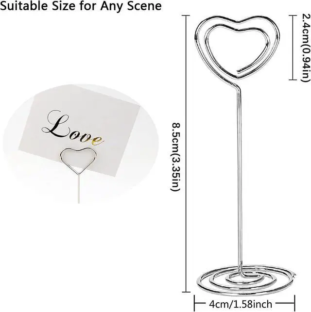 Alt view image 2 of 5 - 20 Pcs Silver Table Number Holders, 3.35" Wedding Place Card Stands