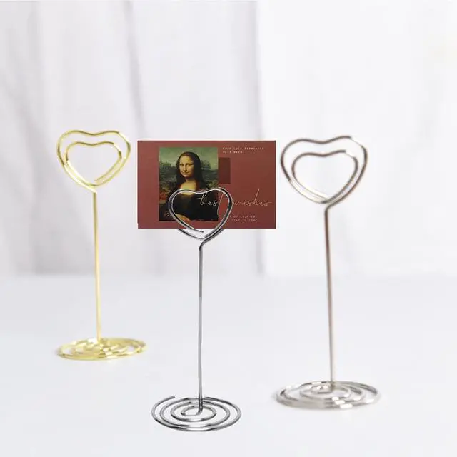 Alt view image 4 of 5 - 20 Pcs Silver Table Number Holders, 3.35" Wedding Place Card Stands