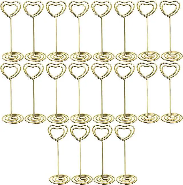 Main image of 20 Pcs Gold Table Number Holders, 3.35" Wedding Place Card Stands