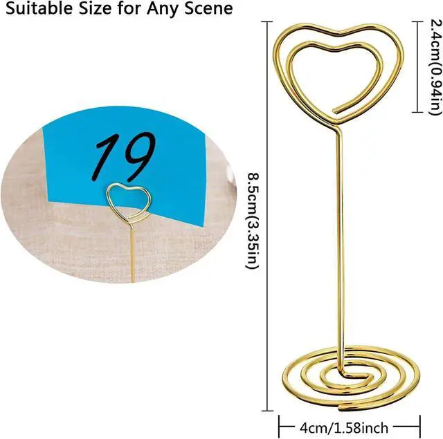 Alt view image 2 of 5 - 20 Pcs Gold Table Number Holders, 3.35" Wedding Place Card Stands