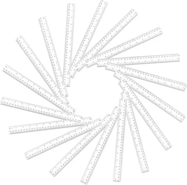 Main image of Koogel 40 Packs Clear Plastic Ruler, 12 Inch, Plastic Measuring Tool with Centimeter and Millimeter, Shatterproof Metric Clear Rulers Bulk for Kids, Back to School, Classroom, School, Office, Home