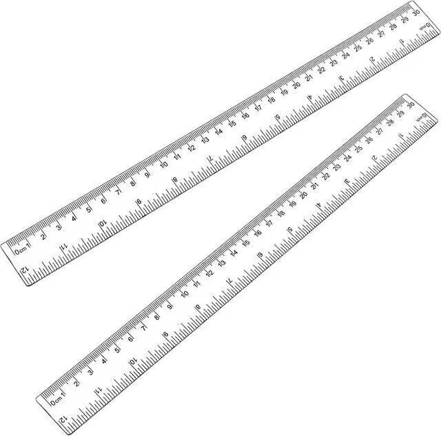 Main image of Koogel 2 Pack Clear Plastic Ruler, 12 Inch Shatterproof Straight Ruler with Inches & Centimeters for School, Home & Office
