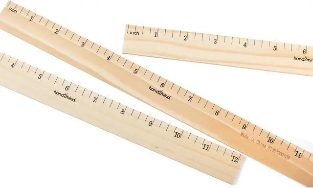 Alt view image 5 of 5 - hand2mind 12 inch Wood Rulers with 1/4 Divisions, Pack of 10