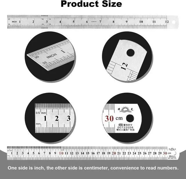 Alt view image 4 of 6 - Architectural Scale Ruler Set, 2 Pack 12 Inch Aluminum Architect Ruler with Standard Metal Ruler, Imperial Architect Triangular Ruler with Etching for Architects, Engineers, Students and Draftsman