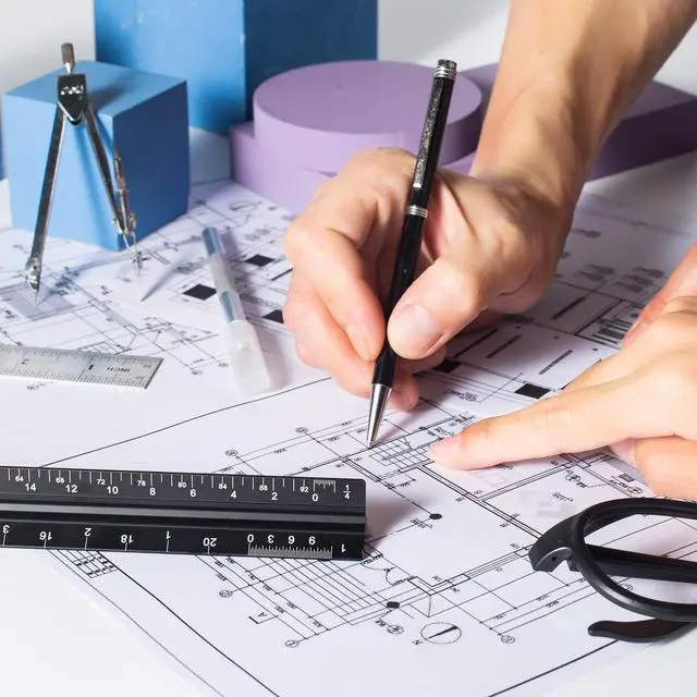 Alt view image 6 of 6 - Architectural Scale Ruler Set, 2 Pack 12 Inch Aluminum Architect Ruler with Standard Metal Ruler, Imperial Architect Triangular Ruler with Etching for Architects, Engineers, Students and Draftsman