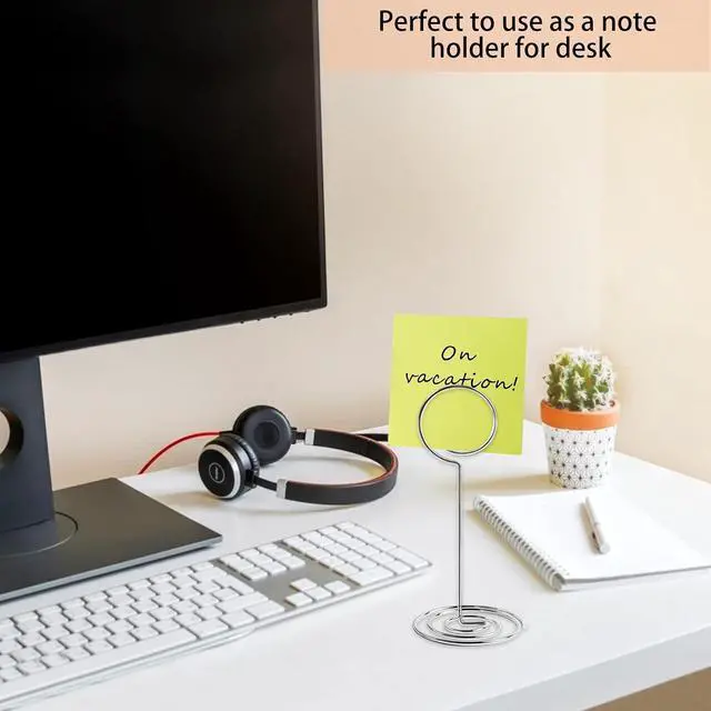 Alt view image 4 of 7 - 26 PCS Table Number Holder - Table Card Holder Stand Wire Photo Holder with 26 Pcs Floral Table Number Cards, Place Card Holder Stand for Weddings Party Office Paper Memo Menu Note Clips