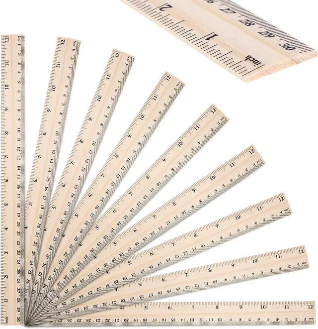 Main image of 40 Pack Wooden Rulers, 12 Inch/30 cm, Double-Sided for Classroom