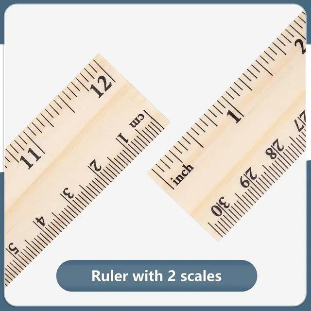 Alt view image 3 of 7 - 40 Pack Wooden Rulers, 12 Inch/30 cm, Double-Sided for Classroom