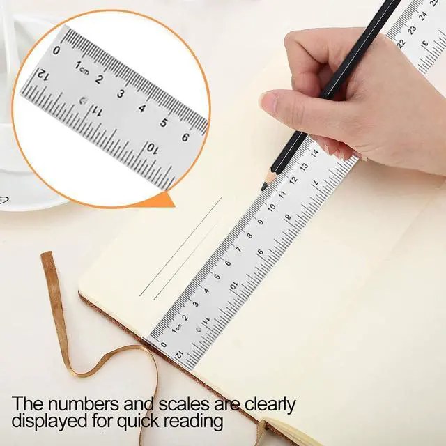 Alt view image 2 of 7 - YouOKLight Plastic Ruler 30cm, Clear Ruler,Transparent Ruler 12 inch,Metric Ruler,Ruler 30cm for School,Transparent Straight rulers for Kids,and Office use,Drafting Tools,Measuring Tools,Pack of 2.