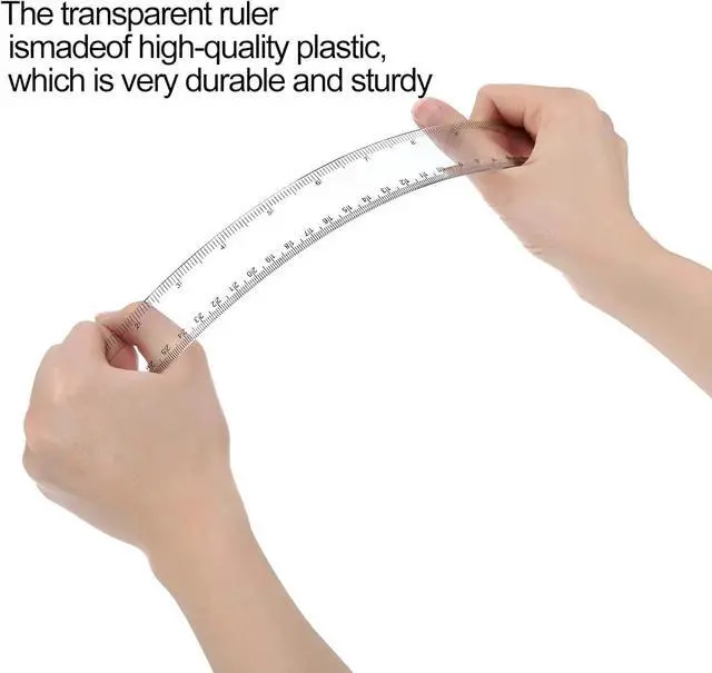 Alt view image 4 of 7 - YouOKLight Plastic Ruler 30cm, Clear Ruler,Transparent Ruler 12 inch,Metric Ruler,Ruler 30cm for School,Transparent Straight rulers for Kids,and Office use,Drafting Tools,Measuring Tools,Pack of 2.