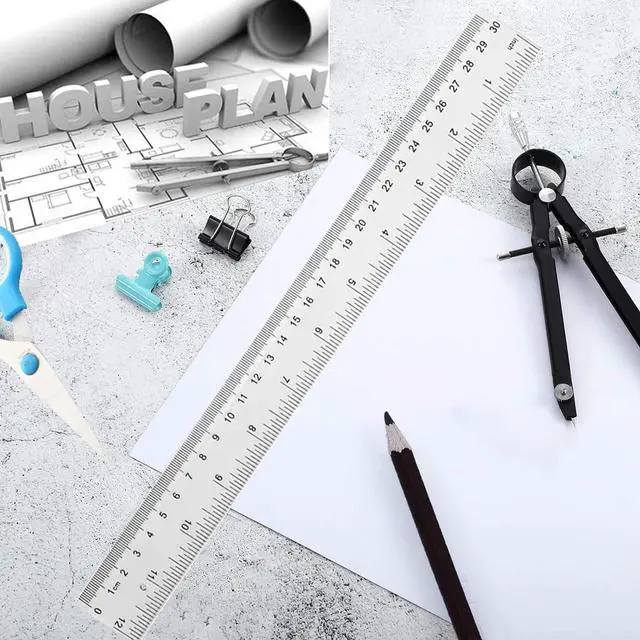 Alt view image 6 of 7 - YouOKLight Plastic Ruler 30cm, Clear Ruler,Transparent Ruler 12 inch,Metric Ruler,Ruler 30cm for School,Transparent Straight rulers for Kids,and Office use,Drafting Tools,Measuring Tools,Pack of 2.