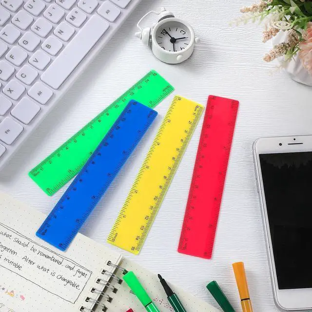 Alt view image 2 of 7 - 32 Pcs 6 Inch Small Rulers Bulk Plastic Mini Ruler for Kid Classroom School
