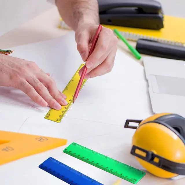 Alt view image 5 of 7 - 32 Pcs 6 Inch Small Rulers Bulk Plastic Mini Ruler for Kid Classroom School