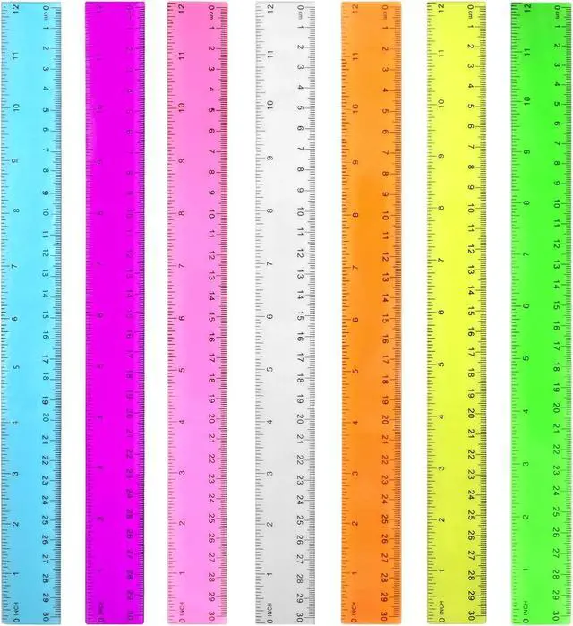 Main image of Color Clear Ruler Plastic Rulers - Ruler 12 inch, Kids Ruler for School