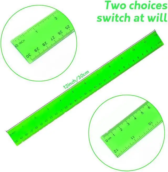 Alt view image 5 of 6 - Color Clear Ruler Plastic Rulers - Ruler 12 inch, Kids Ruler for School