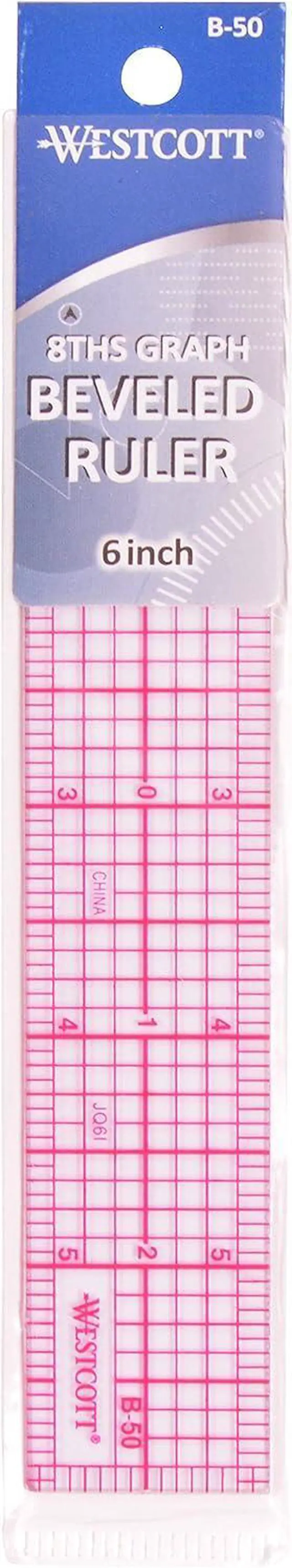 Alt view image 2 of 4 - Westcott 8ths 6-Inch Beveled Transparent Ruler (B-50), Clear