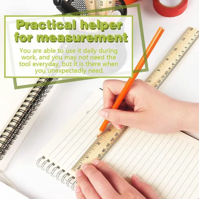 Alt view image 5 of 7 - ZZTX 3 Pack Wooden Ruler 12 Inch30 cm)