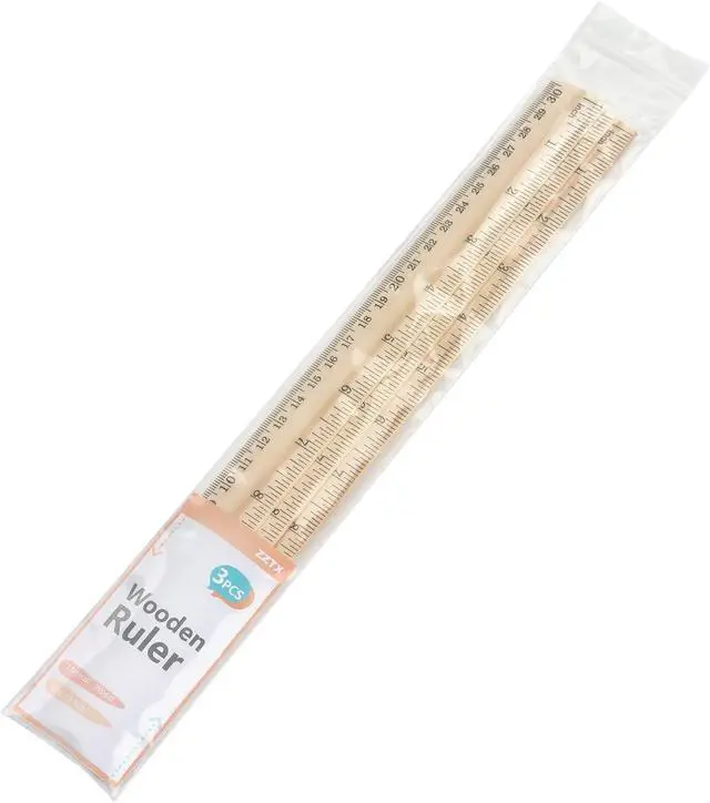 Alt view image 7 of 7 - ZZTX 3 Pack Wooden Ruler 12 Inch30 cm)
