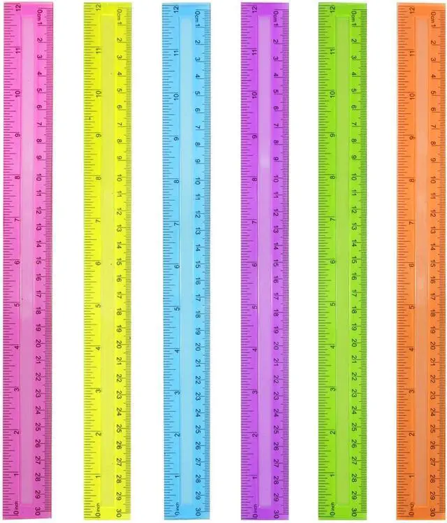 Alt view image 4 of 5 - 30 Pack Clear Plastic Rulers 12 Inch, Transparent Bulk Rulers for Classroom