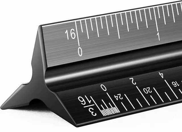 Main image of Engineering Architectural Scale Ruler for Blueprints, Metric Metal Ruler