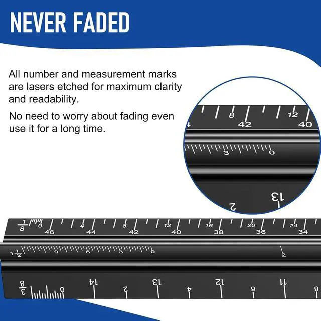 Alt view image 4 of 7 - Engineering Architectural Scale Ruler for Blueprints, Metric Metal Ruler