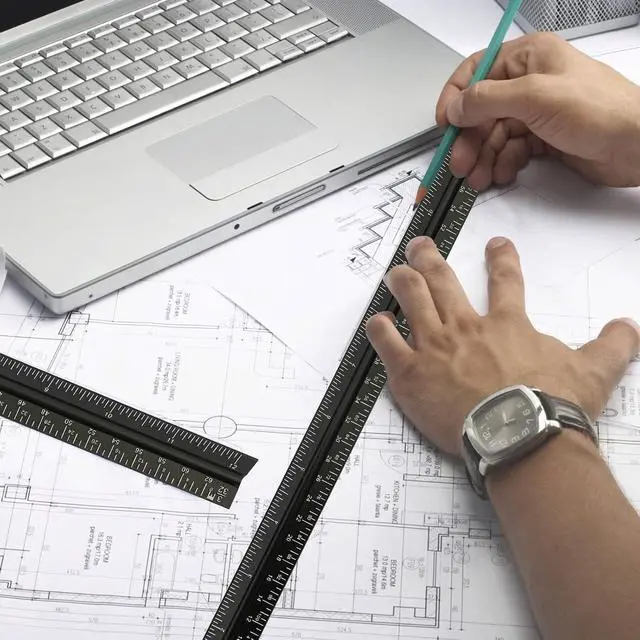 Alt view image 5 of 7 - Engineering Architectural Scale Ruler for Blueprints, Metric Metal Ruler