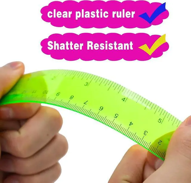 Alt view image 4 of 7 - 14 Pack 6 Inch Rulers for Kids, 7 Assorted Colors Small Ruler
