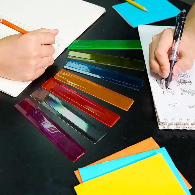 Alt view image 6 of 7 - 14 Pack 6 Inch Rulers for Kids, 7 Assorted Colors Small Ruler