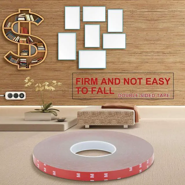 Alt view image 2 of 6 - MYFAMIREA Double Sided Tape 0.39Inch x 108 Feet Heavy Duty Mounting Adhesive Multipurpose Waterproof Foam Tape for LED Strip Lights, Home Office Car Decor