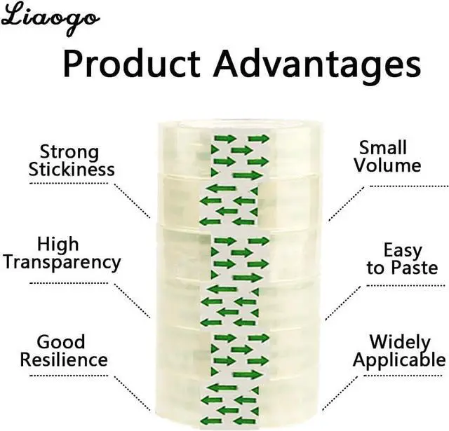 Alt view image 6 of 6 - 6 Rolls Transparent Tape Refills Rolls, Clear Tape, 3/4 x 1000 in, 1 in Core Gift Wrapping Tape for Office, Home, School