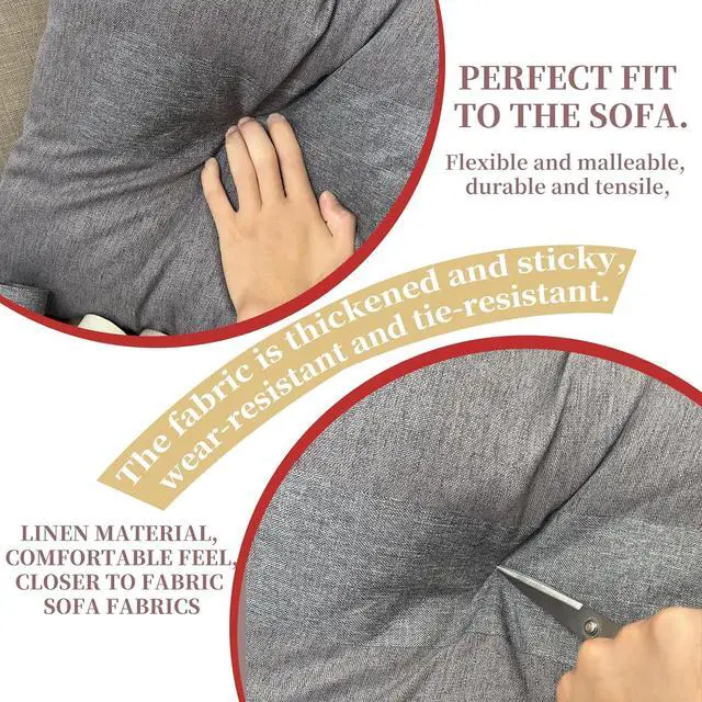 Alt view image 3 of 7 - Gheeidau Linen Repair Tape 4x70 Inch Self-Adhesive Couch Patch Repair Fabric Patch for Furniture,Sofas,Cushion,Chairs,Bags,Linen Goods(Dark Grey)