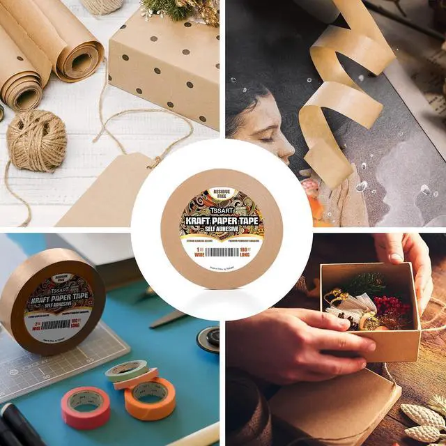 Alt view image 7 of 7 - Kraft Paper Tape K49 - Self Adhesive Brown Frame Backing Tape Packing Tape with Oxidation Resistance for Picture Framing, Masking, Sealing and Packaging Use - 1inch Wide 180FT Long