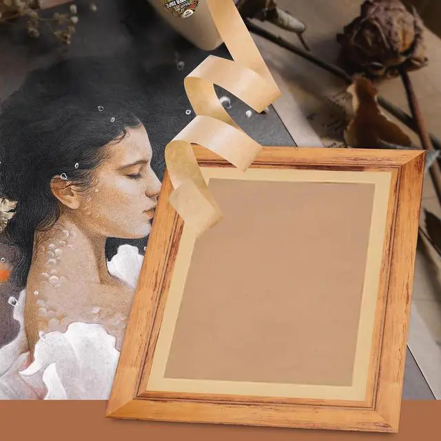 Alt view image 5 of 7 - Kraft Paper Tape K49 - Self Adhesive Brown Frame Backing Tape Packing Tape with Oxidation Resistance for Picture Framing, Masking, Sealing and Packaging Use - 1/2inch Wide 180FT Long
