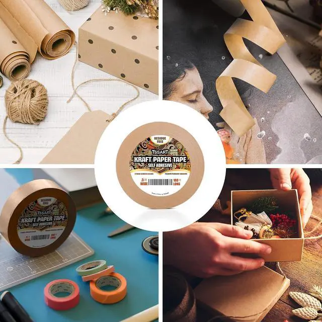 Alt view image 7 of 7 - Kraft Paper Tape K49 - Self Adhesive Brown Frame Backing Tape Packing Tape with Oxidation Resistance for Picture Framing, Masking, Sealing and Packaging Use - 1/2inch Wide 180FT Long