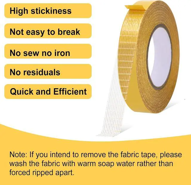 Alt view image 4 of 7 - 4 Pack 0.5 in x 33FT/10mDouble Sided Fabric Tape Heavy Duty for HemFashion Dress, Cloth CurtainsHigh Adhesive Sticky but Removable and Residue Free, No Sewing or Ironing NeedMultipurpose,