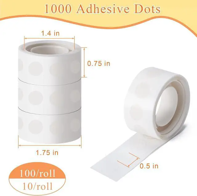 Alt view image 2 of 6 - Hoewina 1000pcs Clear Glue Dots,Removable Double Sided Balloon Dots