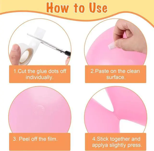 Alt view image 3 of 6 - Hoewina 1000pcs Clear Glue Dots,Removable Double Sided Balloon Dots
