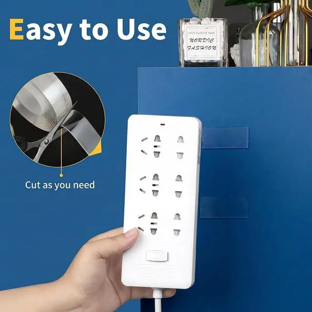 Alt view image 7 of 7 - KUSUFEFI Double Sided Adhesive tape Heavy Duty, Double Stick Mounting (2 Rolls, Total 20FT), Clear Two Sided Wall tape Strips, Removable Poster tape for Home, Office, Car, Outdoor Use