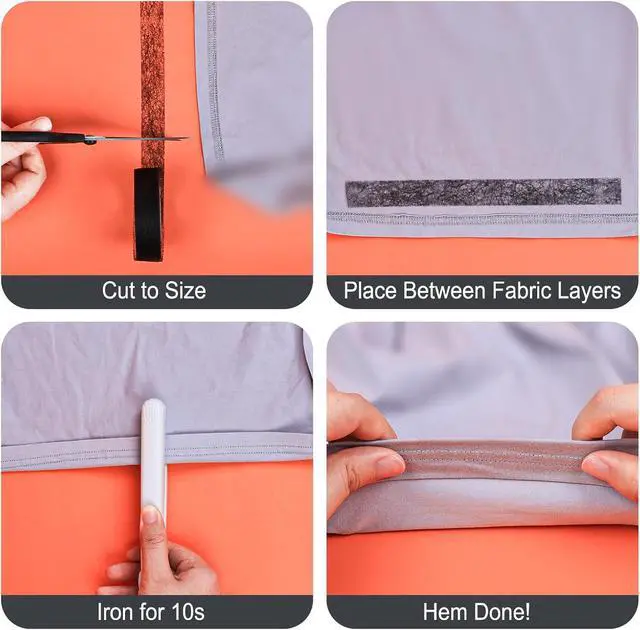 Alt view image 5 of 6 - TEAWOO 6 Rolls Hemming Tape with Portable Iron, Iron-On Hem Tape
